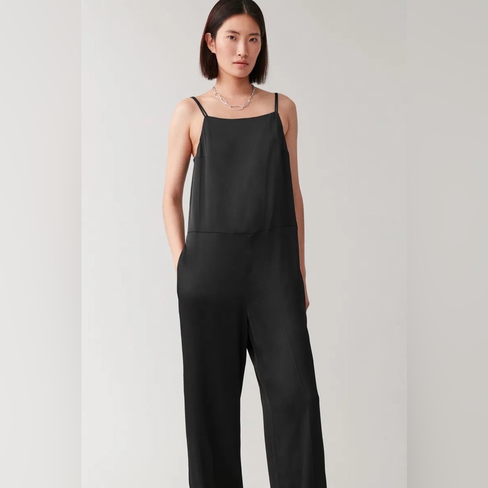 COS Double Strap Jumpsuit Size 6 in Black - Picture 3 of 11